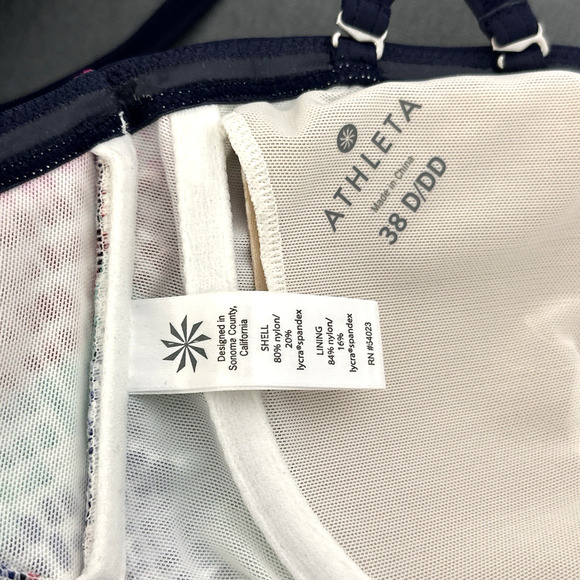 Athleta Bikini Top 38 D/DD Underwire Removable Strap V-Neck Removable Pad 213147 - Picture 7 of 7